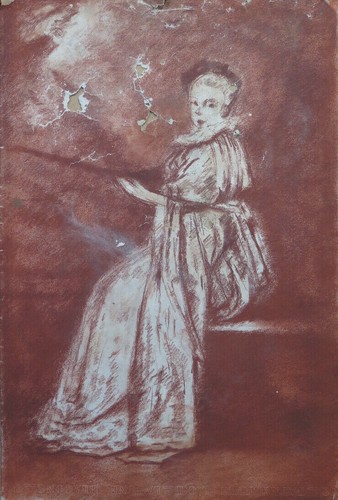 Antico disegno sanguigna - antico, a