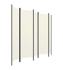 Paravento a 5 Pannelli Bianco Crema 250x180 cm
