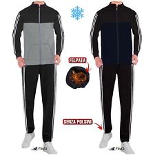 TUTA COMPLETA BICOLORE BANDE SENZA POLSINI M A 3XL APERTA FULL ZIP FELPATA SPORT