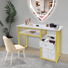 Scrivania per unghie tavolo per manicure texture marmorizzata scrivania per manicure con 3 cassetti