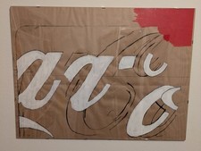 MARIO SCHIFANO-  Serigrafia su carta da pacchi   60 X 80cm