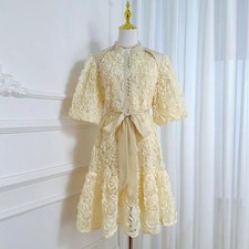 Abito Corto Panna Bianco Con