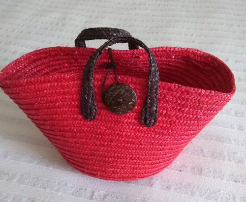 Borsa paglia rossa - paglia,