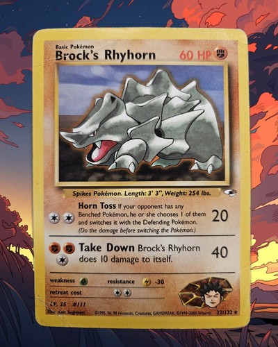 Pokemon brock rhyhorn - rhyhorn, 22/132