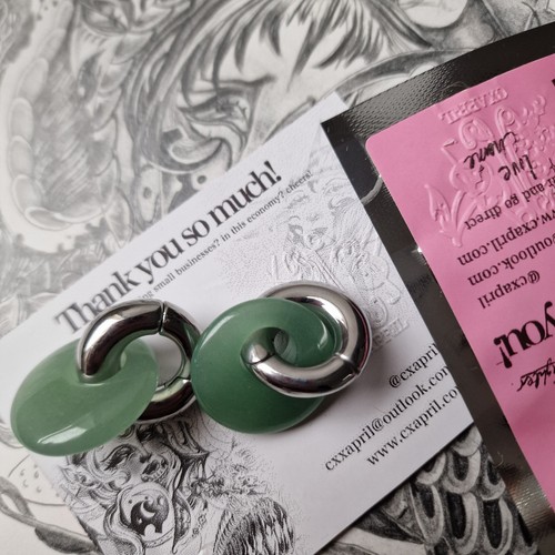 Pesi orecchie argento verde - orecchie,