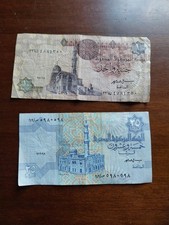 2 BANCONOTE EGITTO 25 PIASTRE + 1 POUND  