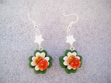 ORECCHINI IN FIMO FATTI A MANO EARRINGS QUADRIFOGLIO E COCCINELLA LADY BUG