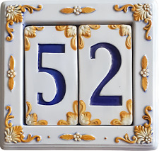 Numero civico in ceramica da esterni blu o marrone componibile personalizzabile