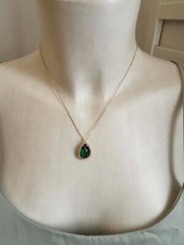 Collana Elegante Dorata Cristallo Verde