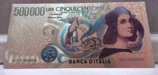 BANCONOTA DA 500 MILA LIRE LAMINATA ORO A COLORI