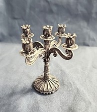 5 CANDELABRI VINTAGE ARGENTO STERLING ALTEZZA 3" 30G PATINA NATURALE Made in Portugal