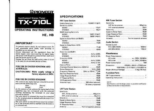 Pioneer 710 ricevitore - pioneer,