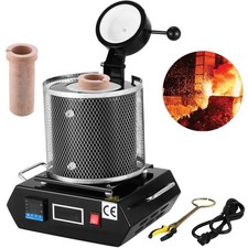 VEVOR Kit Elettrico Forno di Fusione dell'Oro 1350W Crogiolo in Ceramica da 1 kg