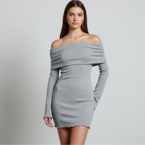 Mini abito maglione pieghevole - mini,