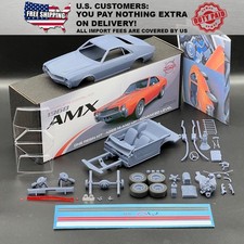 Kit modellino in resina premium AMC AMX 1/25 1968 con motore, decalcomanie e parti trasparenti