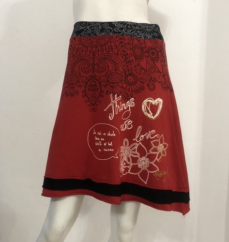 Desigual gonna rossa fantasia - desigual,