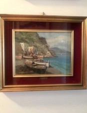 Vincenzo Laricchia Paesaggio Costiero Marina Dipinto ad Olio firmato