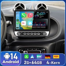 Autoradio Android14 Carplay per Benz Smart Forfour Fortwo 15-19 GPS Nav WIFI 64G