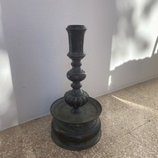 Antique metal wax holder - antique,