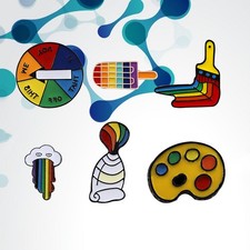  6 pezzi spille colorate