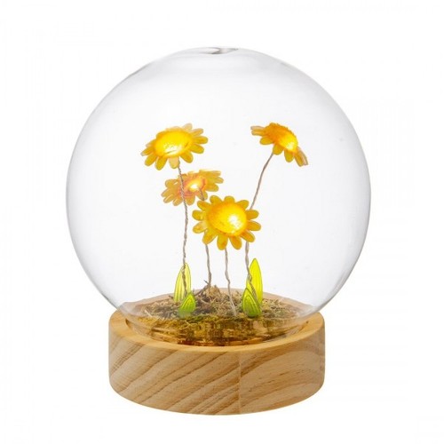 Palla vetro con - , girasoli