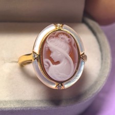 Anello cammeo vintage agata - cammeo,
