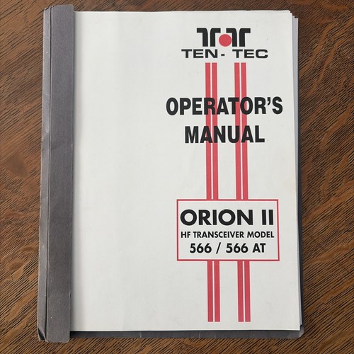 Ten tec orion operators - orion, ii