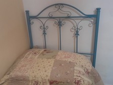 testata letto singolo In Ferro Battuto con giroletto