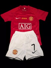 Kit Bambino maglia e pantaloncino Ronaldo 7 Manchester united Finale Champions