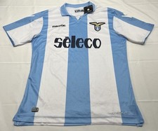 Maglia calcio MACRON SS Lazio Home 2017/18 SELECO XL blu bianca nuova con etichette leggi