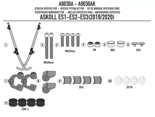 Givi a9030a kit - givi, attacchi