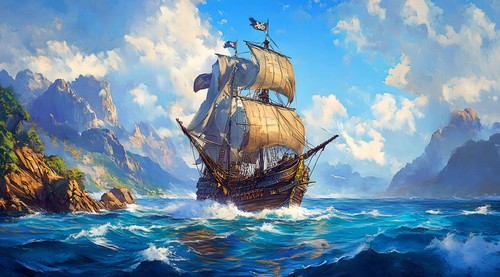 Opera arte pirati nave barca - nave,