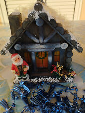 CASETTA DI BABBO NATALE IN LEGNO SERIE 180 LUCI MULTICOLORE E FILO STELLA COMETA