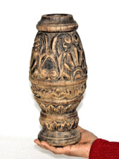 Antico IN Legno Grande Fiore Vaso, Pentola/Fioriera Intagliato a Mano Originale