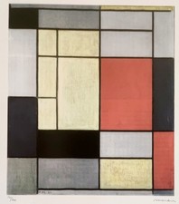 Mondrian Paesi Bassi 1872 New York 1944 Riproduzione Litografica offset 50x65 