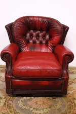 Poltrona sedia modello Chester con dondolo originale inglese bordeaux vintage 