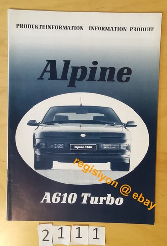 Alpine 610 turbo information - alpine, a