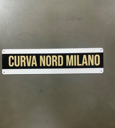 Targa metallo curva nord - targa,