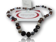 Collana in Perle di fiume e vere non Naturali Collier con Argento 925 da Donna