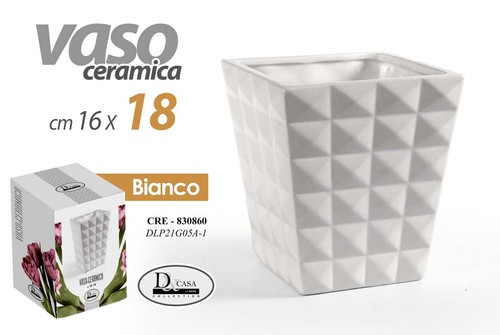 Vaso ceramica quadrato - in,