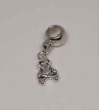 Charm Ciondolo Per Bracciale Teschio Tono Argento Silver Gioiello Unisex