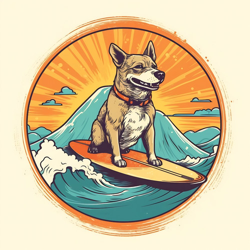 Adesivo auto cane - , surf