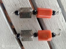 Orecchini Artigianali Con Argento E Pietre Semipreziose