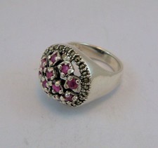 ANELLO ARGENTO CON RUBINI   RING IN SILVER WITH  RUBYS