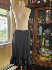 BLUMARINE: GRAZIOSA GONNA NERA VINTAGE con volant Italia I 42 D 36 Taglia Small?eccellente