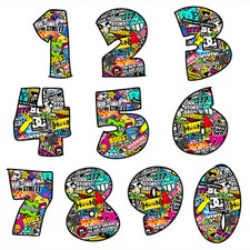 Sticker boom number moto