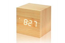 Sveglia digitale led legno - sveglia,