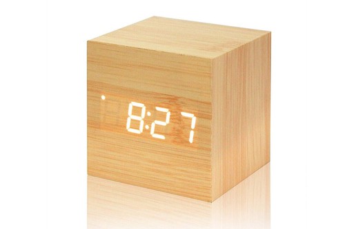 Sveglia digitale led - digitale, legno