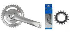 Catena bici Shimano Nexus + mozzi 38 Z 4 spigoli alluminio pedivella argento + pignone a scelta