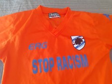 MAGLIA SHIRT VINTAGE FOOTBALL CALCIO SAMPDORIA ERG GIOVANILI. NO RACISM. N°4 